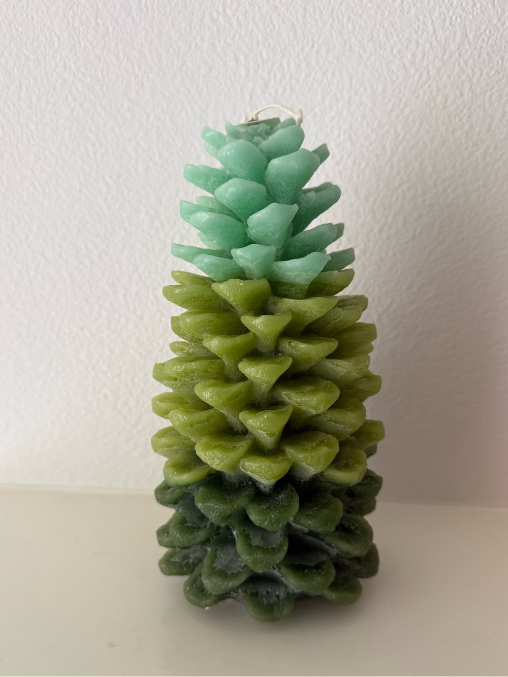 Anthropologie Green Ombre Pinecone Candle